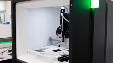 Shot of the inside of the PacBio Revio equipment in the lab
