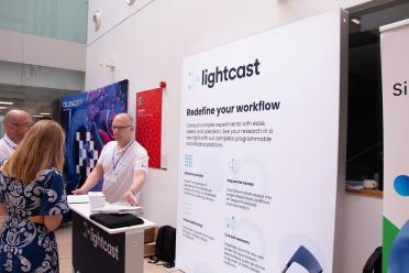 Sponsors Lightcast with their stand at the EI Single-Cell Symposium