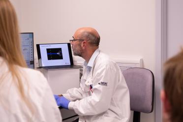 Platform Manager Andrew Goldson in the single-cell labs