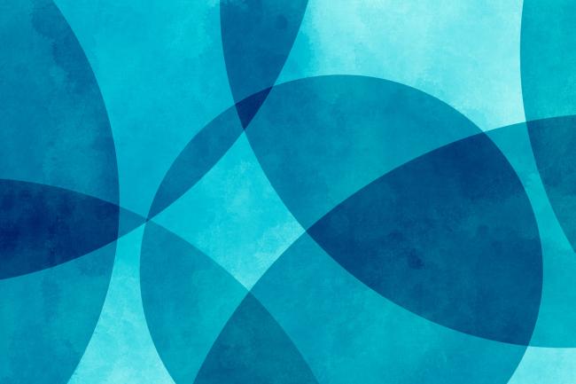 Overlapping circles in shades of blue
