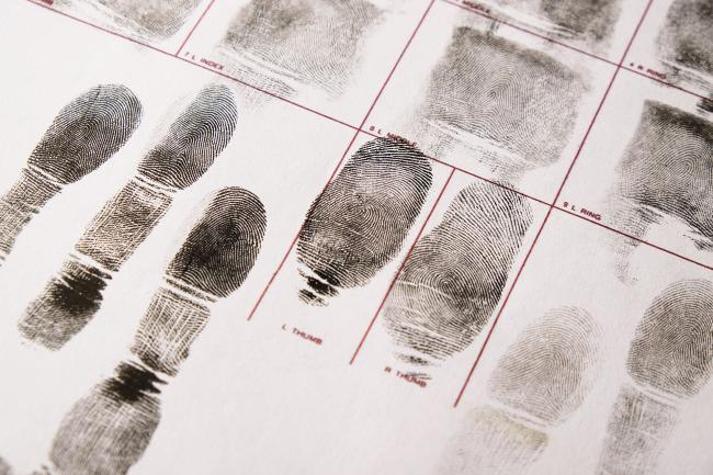Ink prints of fingerprints